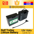 12V 16Ah Cycle Life >2000 cycles With T-Bar Connector and Bag and Charger for LiFePO4 Electric Golf Trolley Lithium Battery